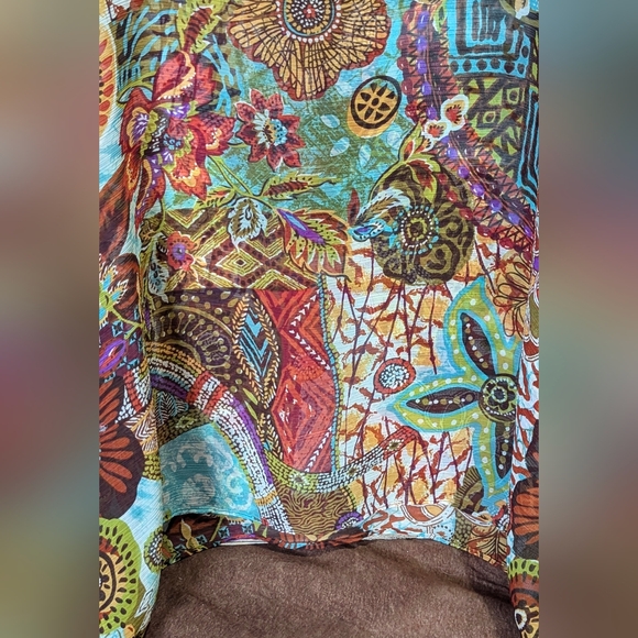 Susan Graver Oversized V Neck Overlay Poncho With Sleeve Seams - Picture 9 of 16